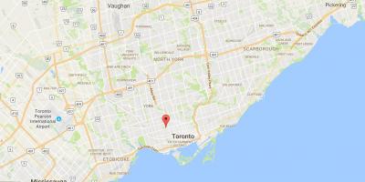 Karta över stadsdelen Koreatown Toronto