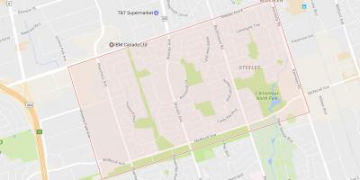 Karta över Steeles grannskapet Toronto