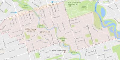 Karta över Sunnylea grannskap grannskap Toronto
