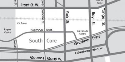 Karta över Södra Centrala Toronto