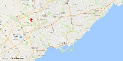 Karta över Thistletown distriktet Toronto