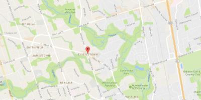 Karta över Thistletownneighbourhood grannskapet Toronto