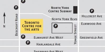 Karta över Toronto centre for the arts
