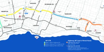 Karta över Toronto motorväg 407