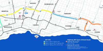 Karta över Toronto motorväg 407