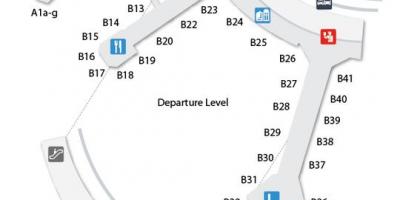 Karta över Toronto Pearson airport ankomsthallen terminal 3