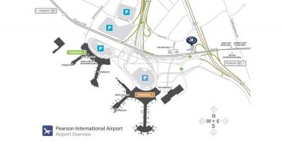 Karta över Toronto airport pearson översikt
