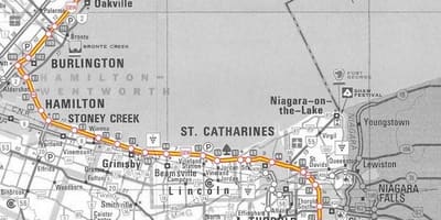 Karta över Toronto QEW Drottning Elizabeth Sätt