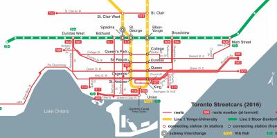 Karta över Toronto spårvagnen system