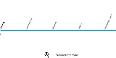 Karta över Toronto tunnelbana linje 3 Scarborough RT