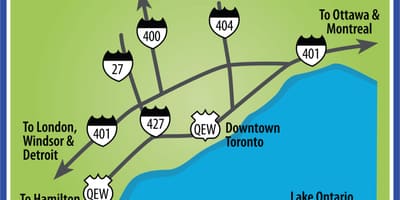 Karta över Toronto vägar