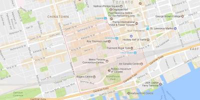 Karta av nöjesdistriktet grannskapet Toronto