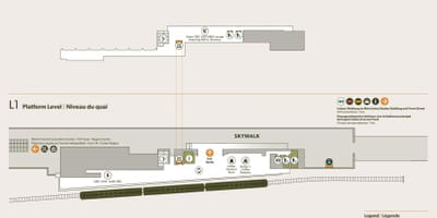 Karta över Union station plattform nivå