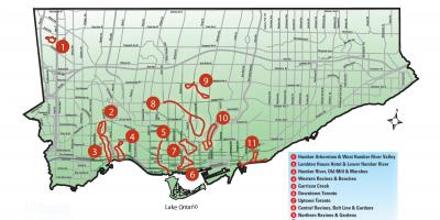 Karta över upptäckten promenad Toronto