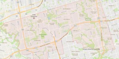 Karta över Norra delen av Toronto grannskapet Toronto