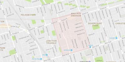 Karta över Wallace Emerson grannskapet Toronto