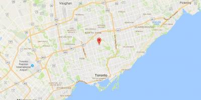 Karta över Wanless Park district Toronto