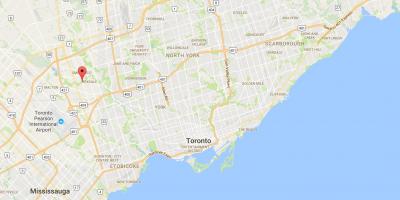 Karta över West Humber-Clairville distriktet Toronto