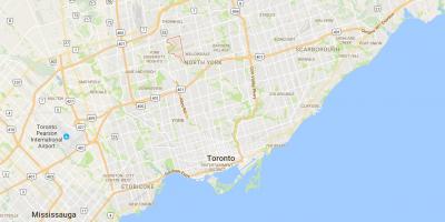 Karta över Westminster–Branson-distriktet Toronto