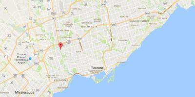 Karta över Weston distriktet Toronto