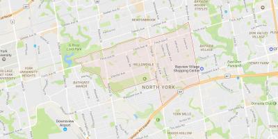 Karta över Willowdale grannskapet Toronto
