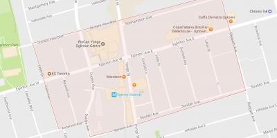 Karta över Yonge och Eglinton grannskapet Toronto