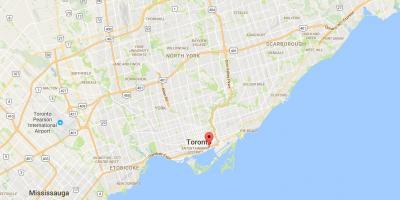 Karta över Östra Bayfront distriktet Toronto